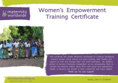 Women's Empowerment Training Cert 2016