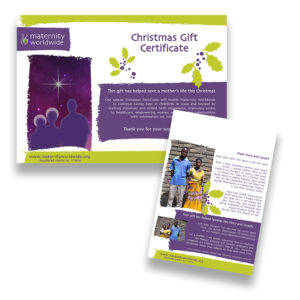 Maternity Worldwide's exclusive Christmas gift certificate